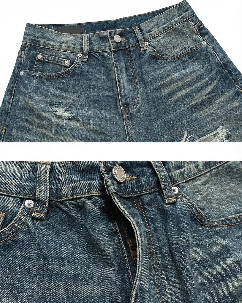 Distressed Wide Leg jeans "Glyph"