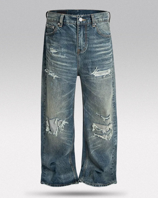 Distressed Wide Leg jeans "Glyph" Hover Image