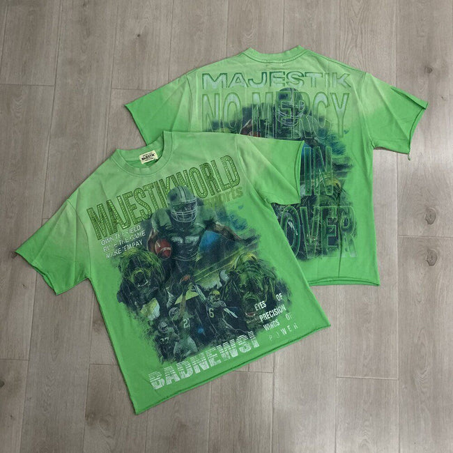 Vintage Football Graphic Oversized T Shirt Streetwear Casual Short Sleeve Retro Tee Hover Image