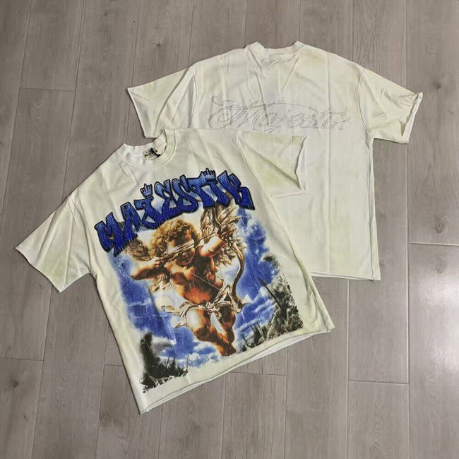 Vintage Graphic Oversized T Shirt Streetwear Casual Short Sleeve Tee Retro Print Top Hover Image