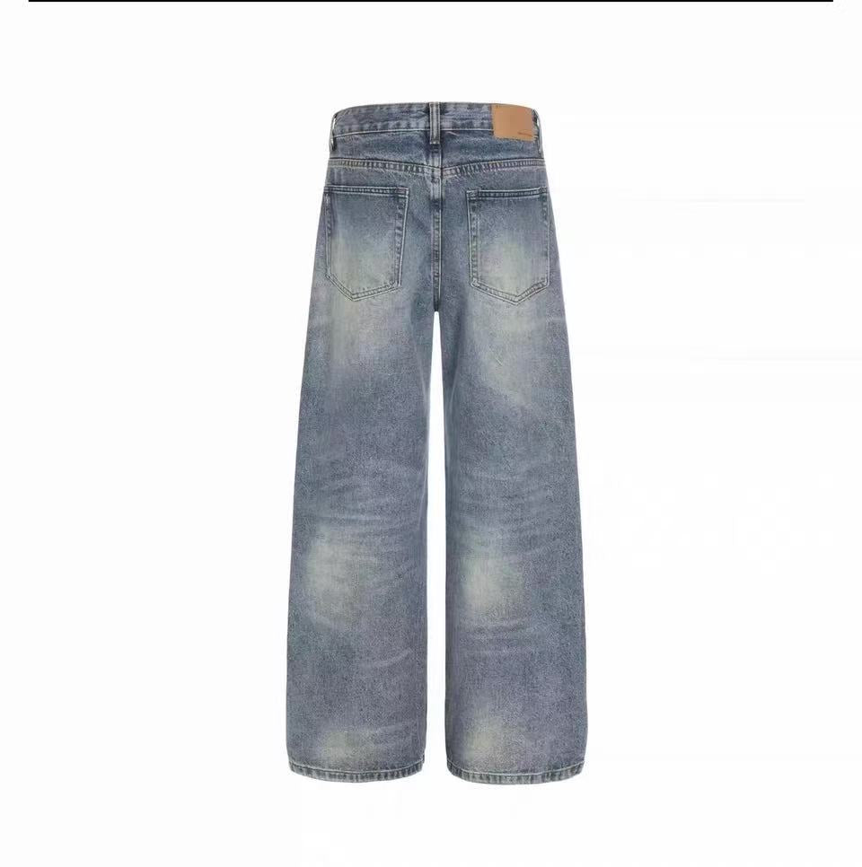 Y2K Vintage Washed Wide Leg Jeans Men’s Streetwear Baggy Denim Pants