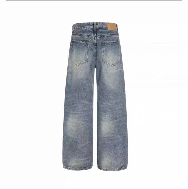 Y2K Vintage Washed Wide Leg Jeans Men’s Streetwear Baggy Denim Pants Main Image
