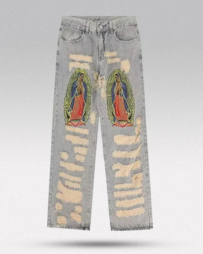Embroidered Jeans "Dimension" Main Image