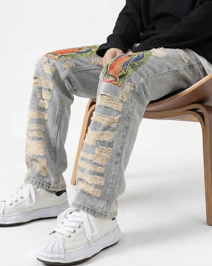 Embroidered Jeans "Dimension"