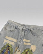 Embroidered Jeans "Dimension"