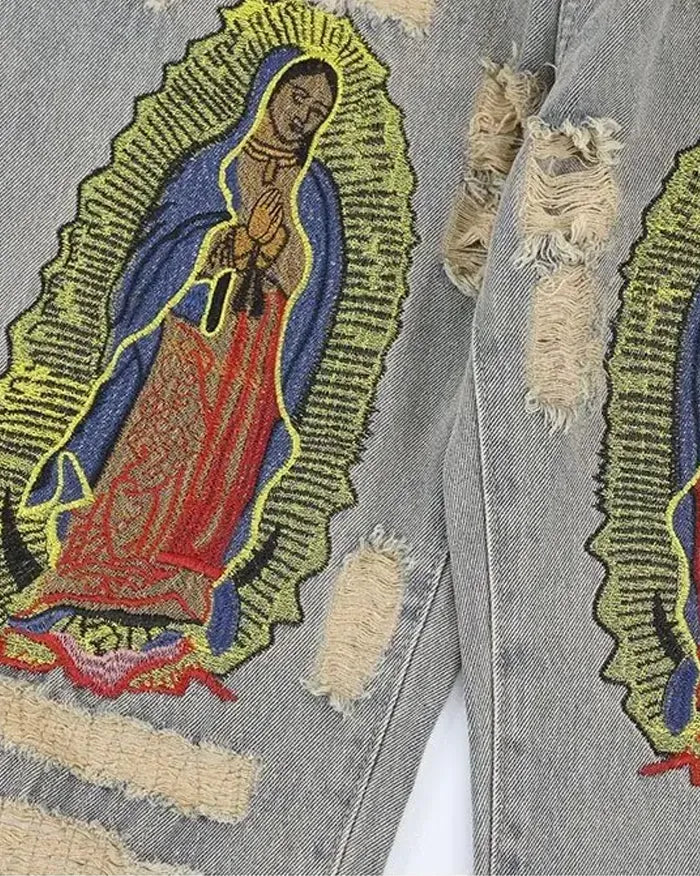 Embroidered Jeans "Dimension"