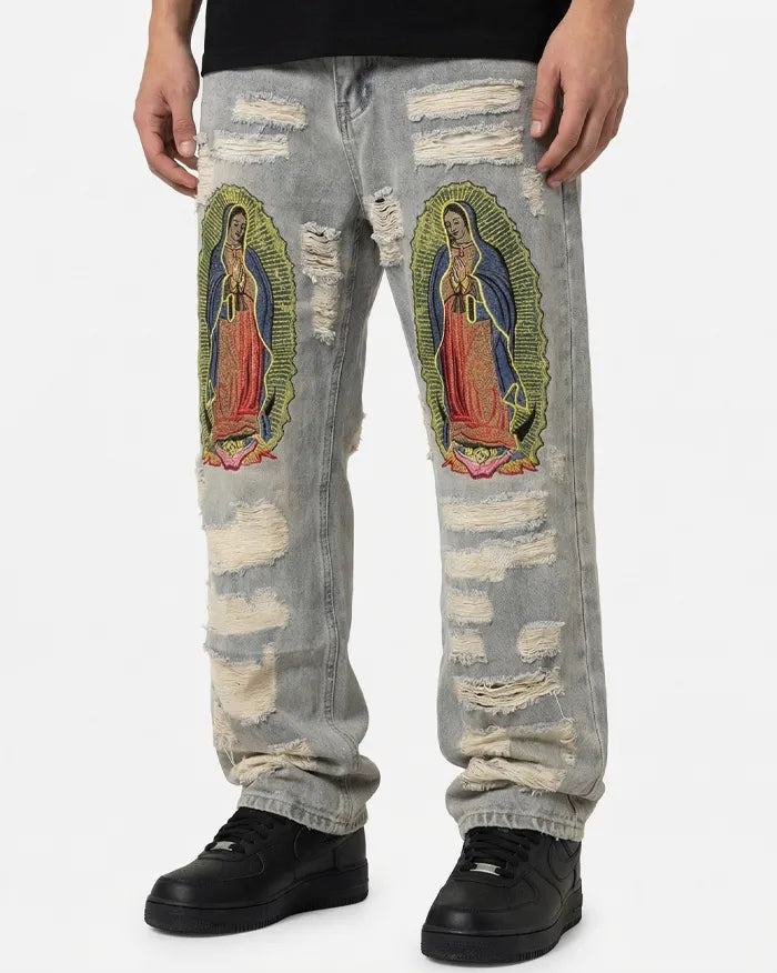 Embroidered Jeans "Dimension"