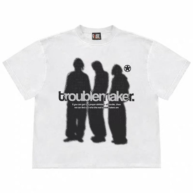 ShineNest Troublemaker Graphic Tee Hover Image