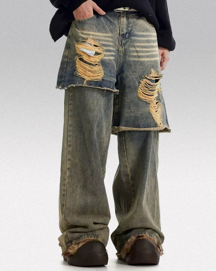 Fake Two Pieces Jeans "Perigee"