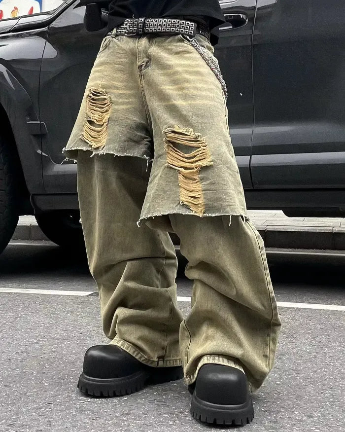 Fake Two Pieces Jeans "Perigee"