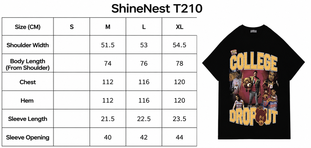 ShineNest Vintage College Graphic Oversized T-Shirt