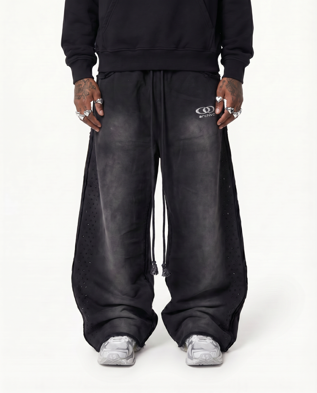ARCHIVE ONYX RHINESTONE SWEATPANTS - BLACK Hover Image