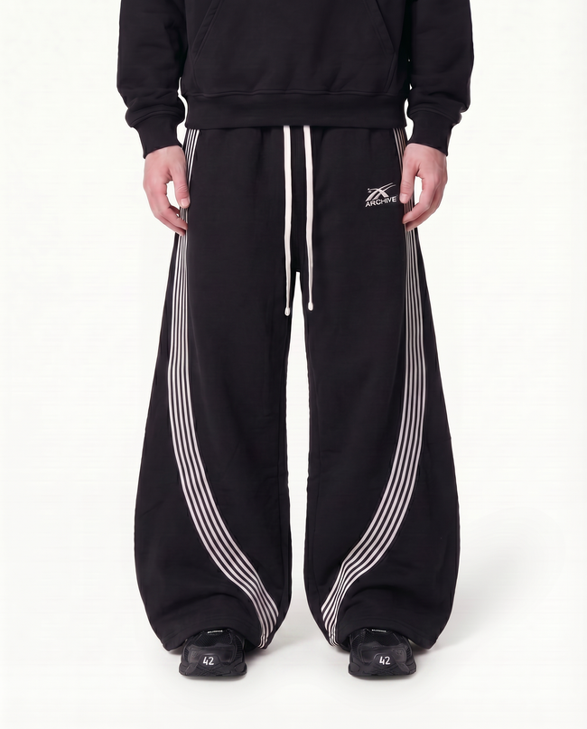 ARCHIVE ESSENTIAL WIDELEG SWEATPANTS BLACK Hover Image