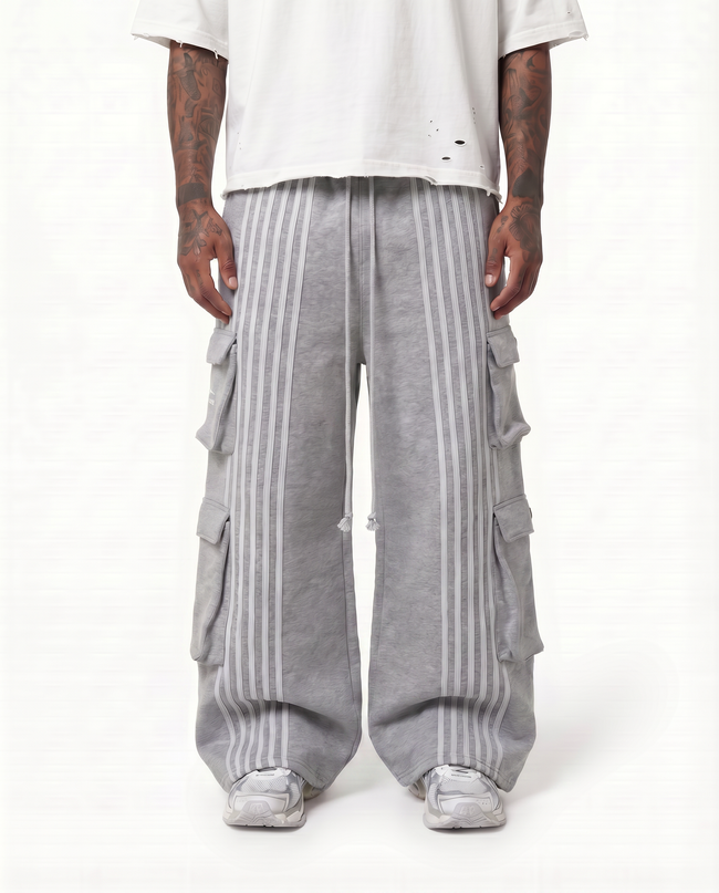 ARCHIVE CARGO STRIPE SWEATPANTS - GRAY Hover Image