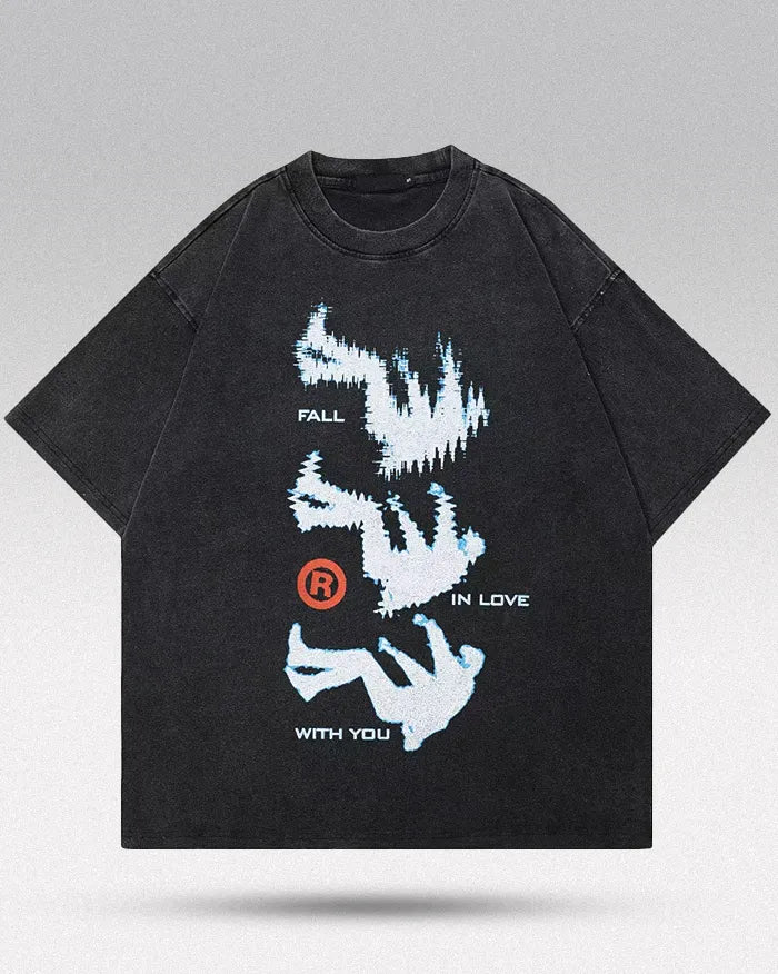 Graphic tee men y2k "Fallin"