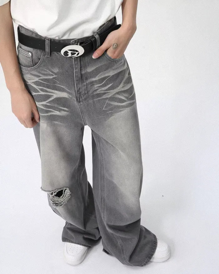 Grey jeans y2k "Viper"