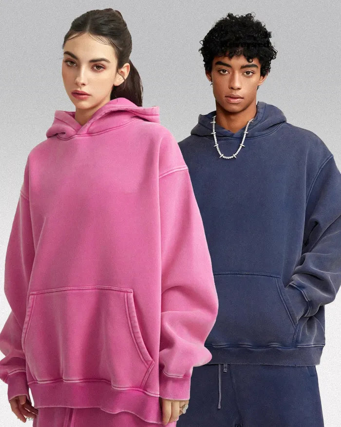 Heavyweight acid wash hoodie "Plasma"