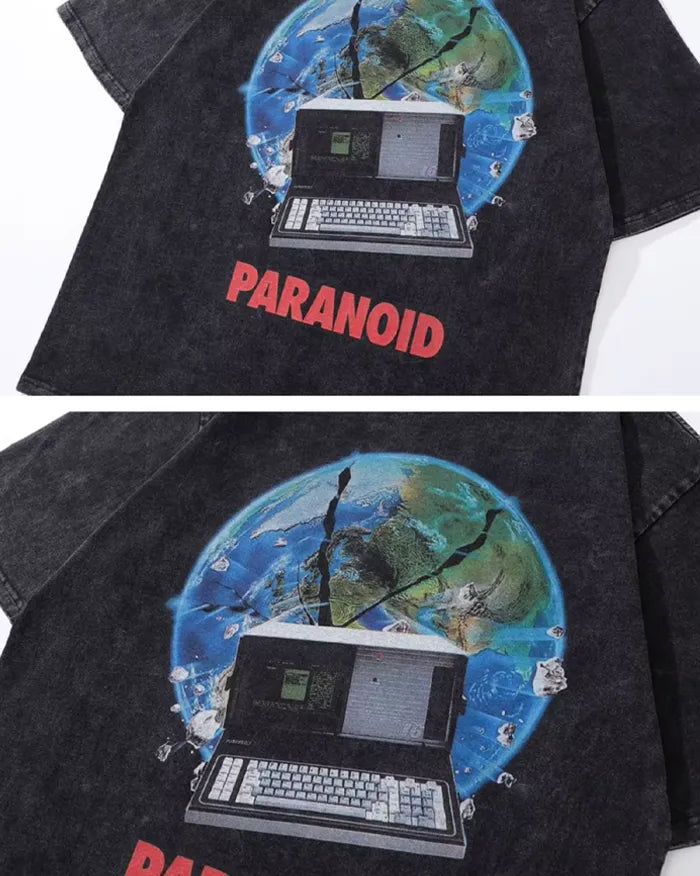 Men's oversized graphic t-shirt "Paranoid"