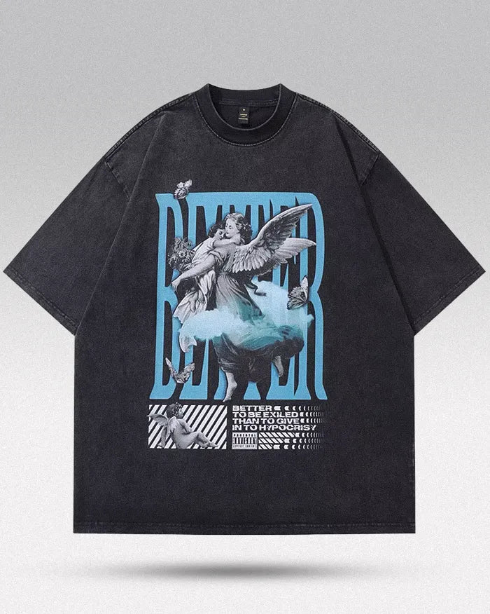 Men's oversized t-shirt vintage "Better"