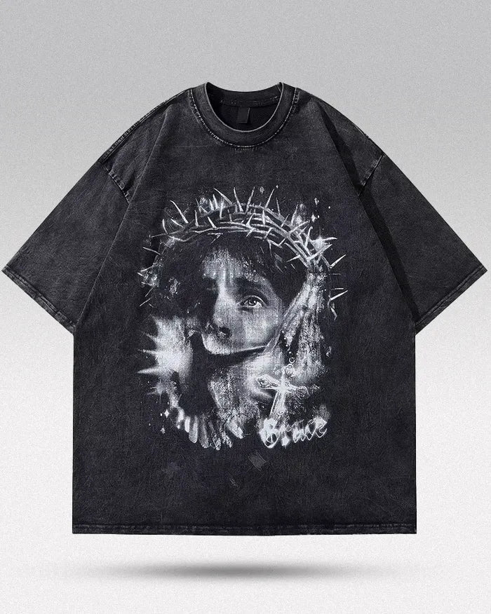 Men's retro oversized t-shirt "Faith"