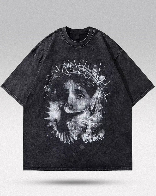 Men's retro oversized t-shirt "Faith" Hover Image
