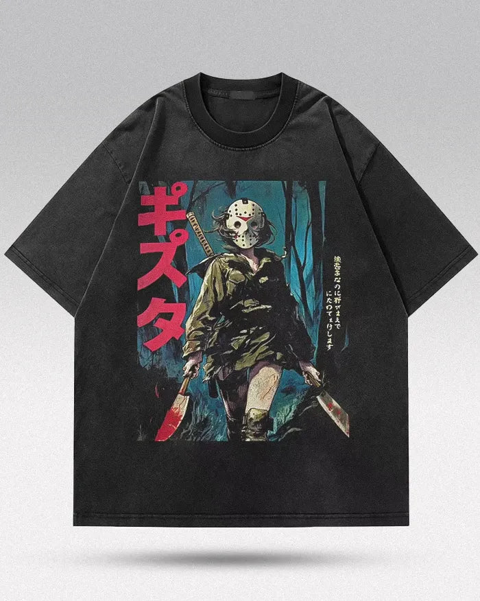 Oversized black t-shirt "Kinetic"