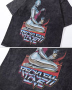 Oversized Cyber y2k t-shirt "Reckless"