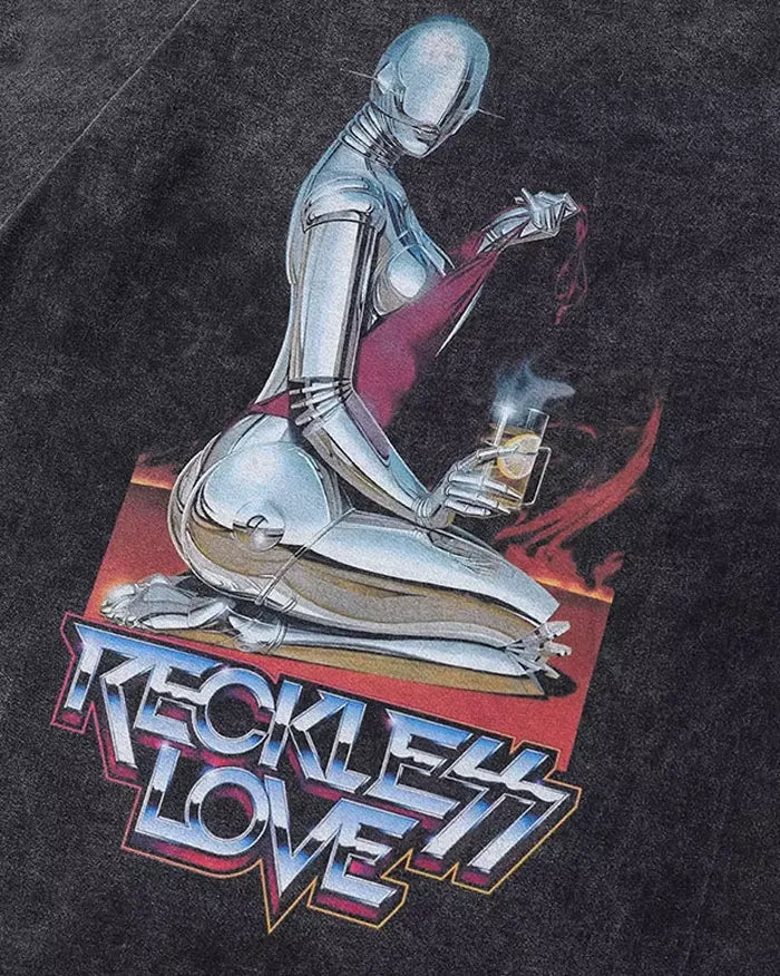 Oversized Cyber y2k t-shirt "Reckless"