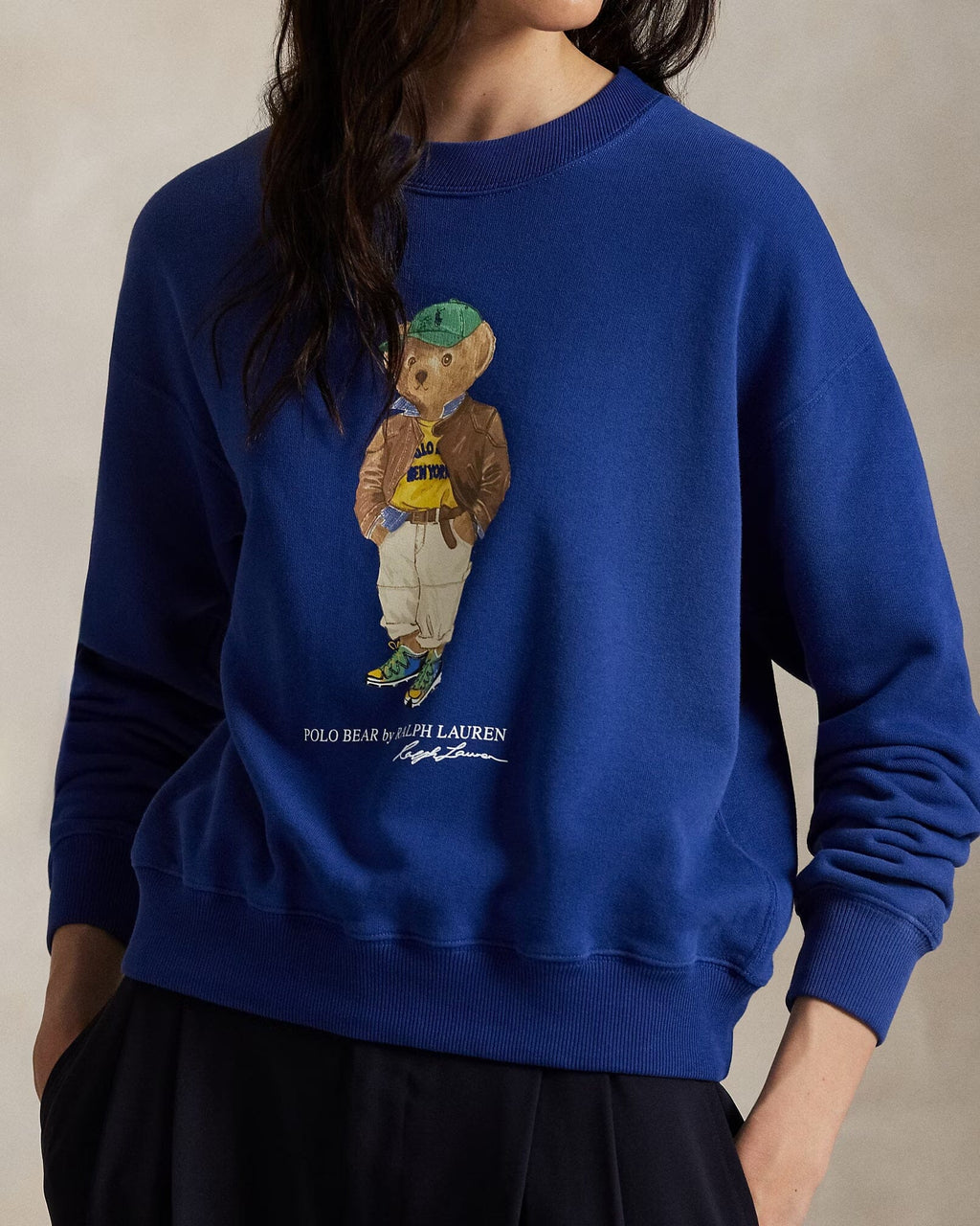 Ralph Lauren Polo Bear Leichtes Fleece-Shirt mit Rundhalsausschnitt