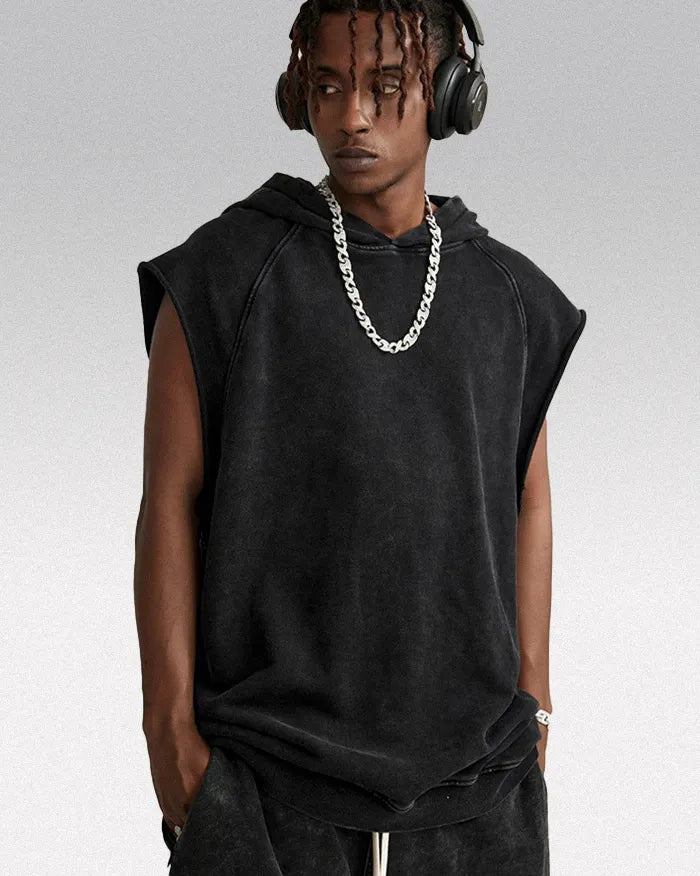 Sleeveless hoodie "Lazuli"