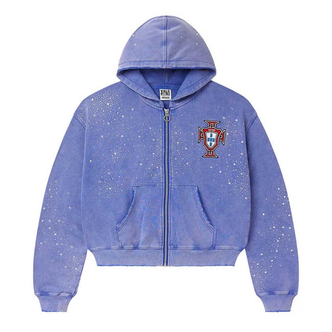 Vale Forever Sun Clustered Zip Up Blue Hoodie Hover Image