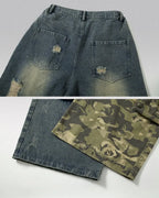 Vintage patchwork jeans "Lynxwave"
