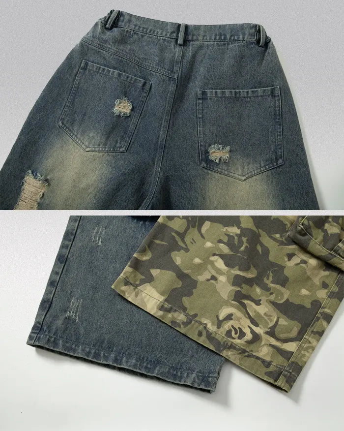 Vintage patchwork jeans "Lynxwave"