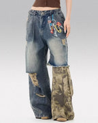 Vintage patchwork jeans "Lynxwave"