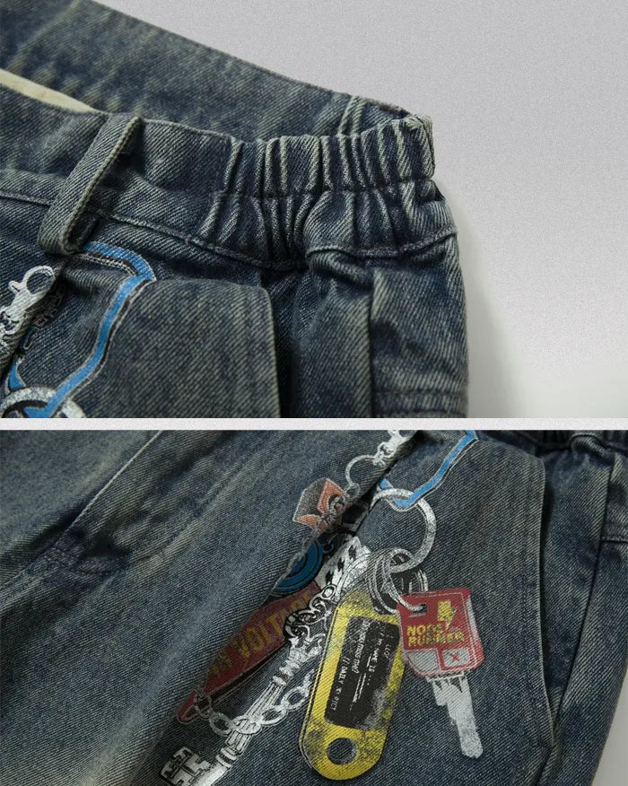 Vintage patchwork jeans "Lynxwave"