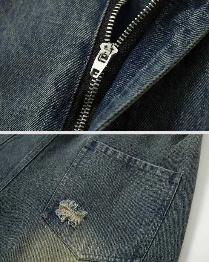 Vintage patchwork jeans "Lynxwave"