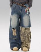 Vintage patchwork jeans "Lynxwave"