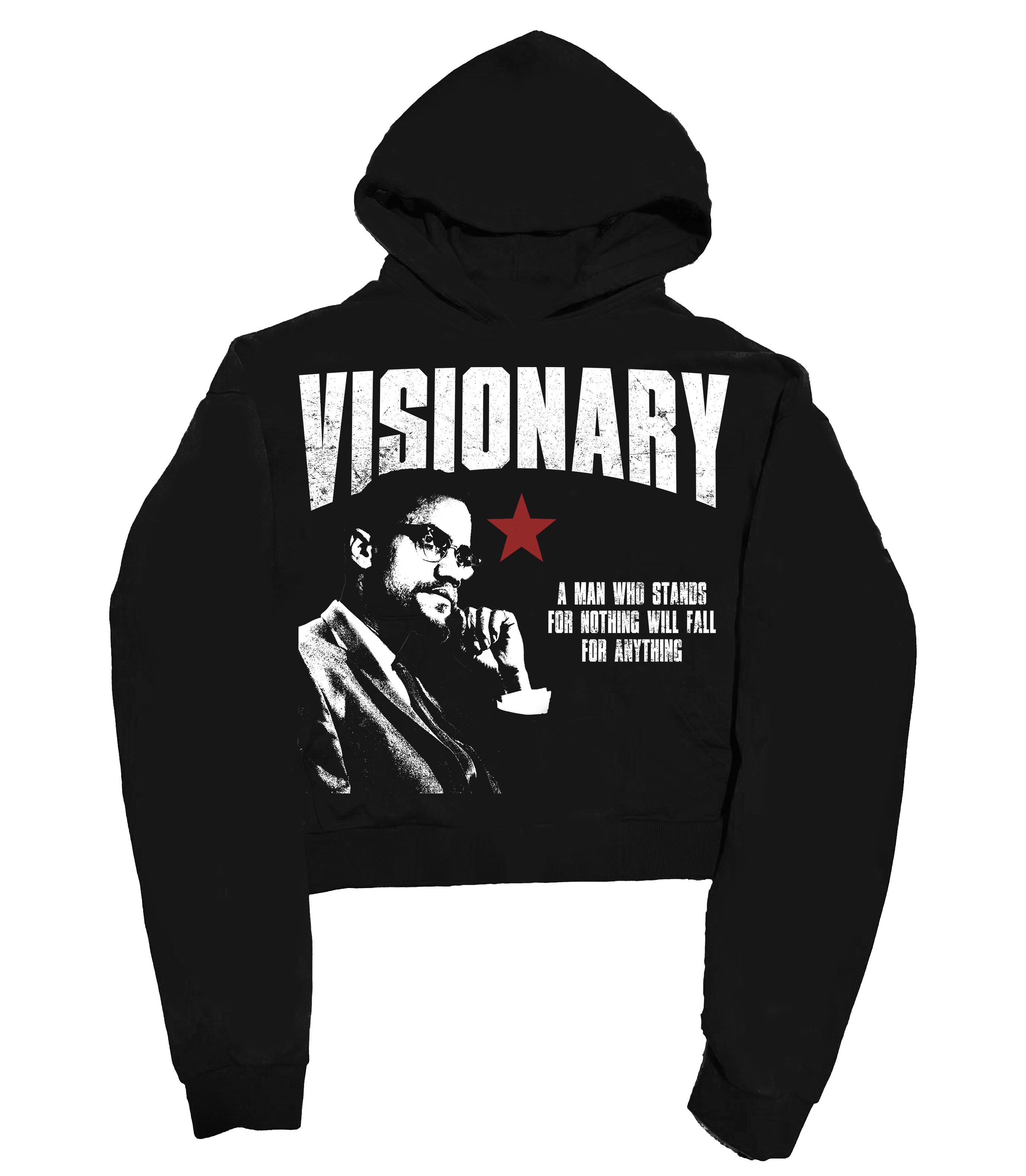 ShineNest Visionary Vintage Graphic Cropped Hoodie