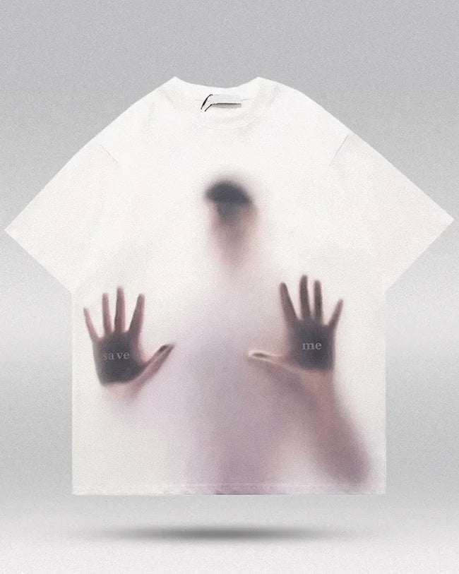 White T-Shirt Streetwear "Save me" Hover Image
