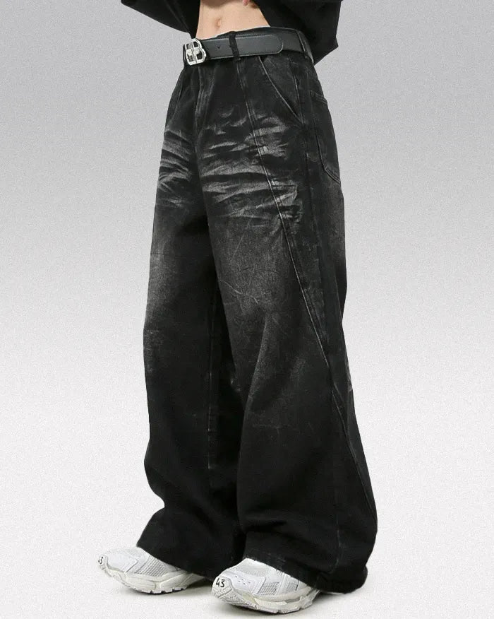Y2k black baggy jeans "Sonic"