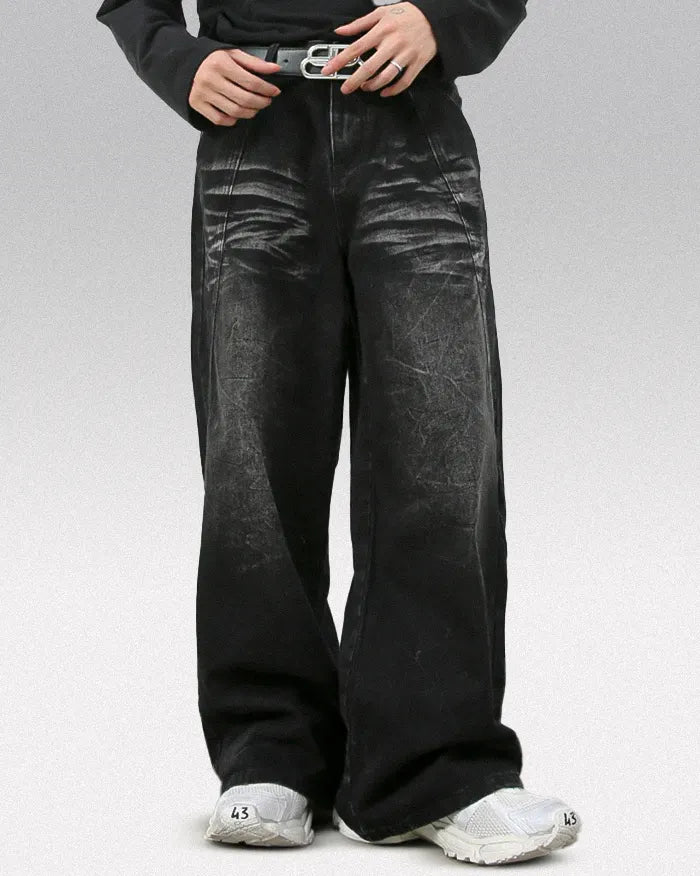Y2k black baggy jeans "Sonic"