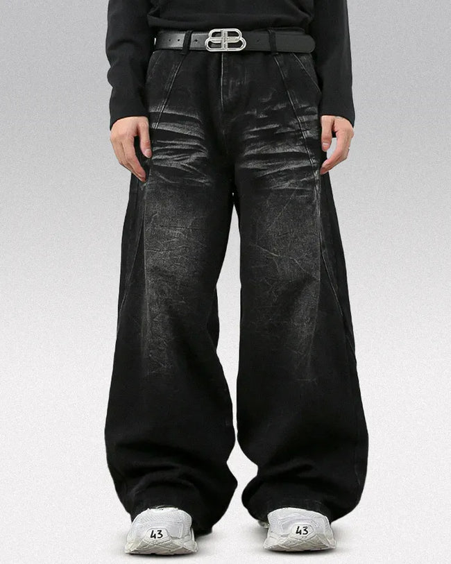 Y2k black baggy jeans "Sonic" Hover Image