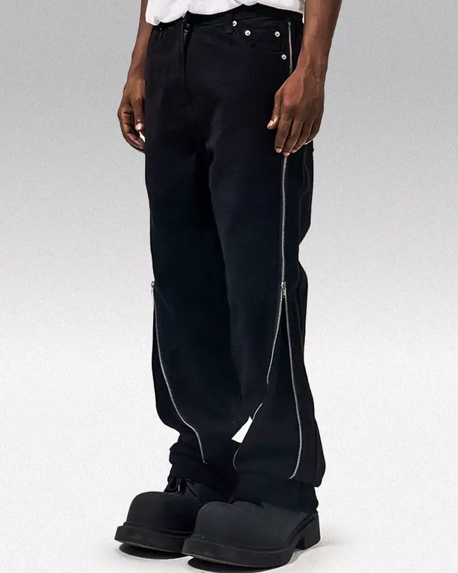Y2k black jeans men "Eclipse" Hover Image