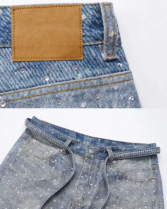 Y2k washed blue jeans "Celestial"